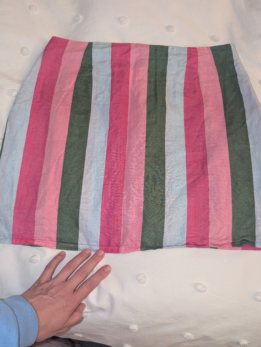 Zara Striped Mini Skirt in Pink, Green & Light Blue NWT